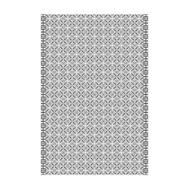 Tappeti grigi Mix di piastrelle geometriche Fiore Grigio