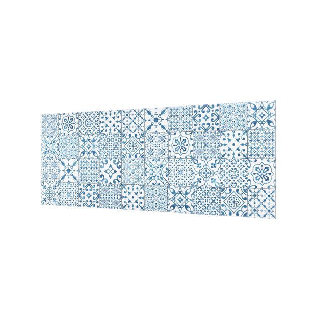 Paraschizzi in vetro - Pattern Tiles Blue White