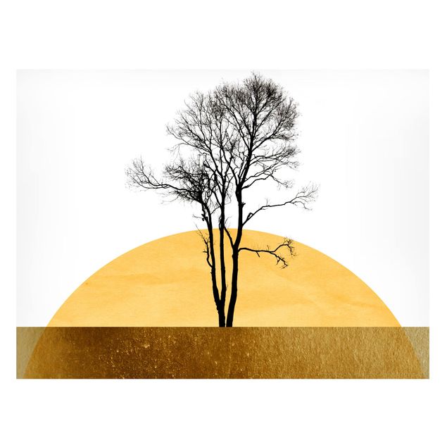 Lavagna magnetica - Sole dorato con albero