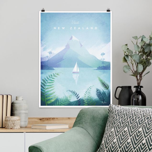 Poster illustrazioni Poster di viaggio - Nuova Zelanda