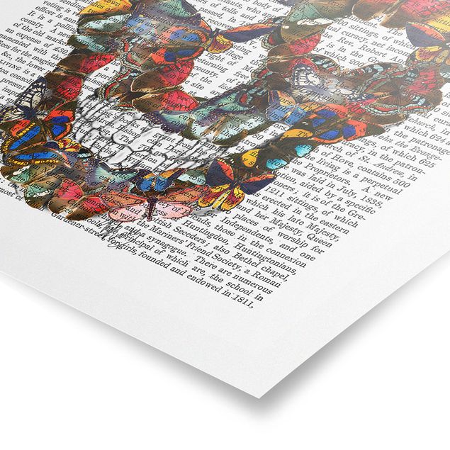 Poster - Spaventoso Reading - Butterfly Skull - Verticale 4:3