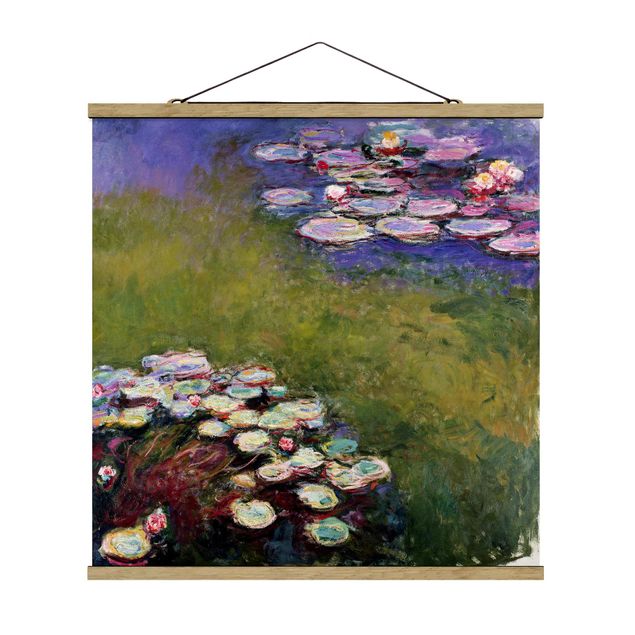 Quadro su tessuto con stecche per poster - Claude Monet - Ninfee - Quadrato 1:1