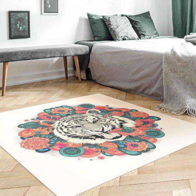 Tappeti moderni Illustrazione - Tigre Disegno Mandala Paisley