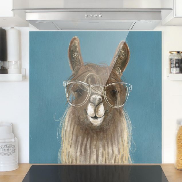 paraschizzi cucina vetro magnetico Lama con occhiali III