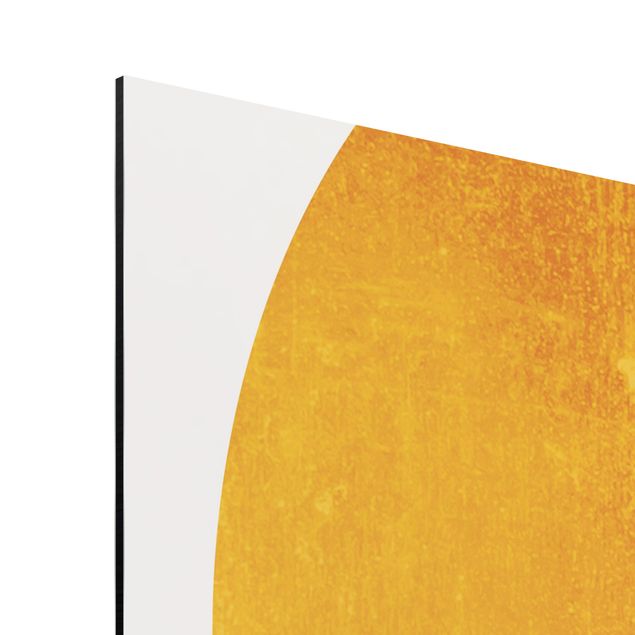 Stampa su alluminio - Palme davanti a sole dorato - Quadrato 1:1
