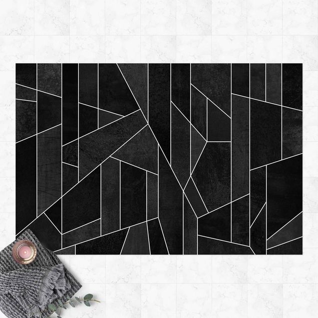Tappeto per balcone Acquerello geometrico in bianco e nero