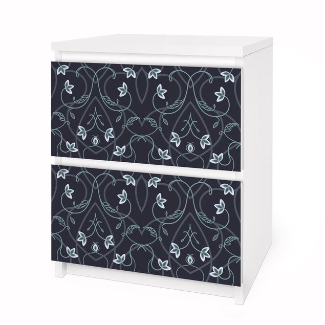 Carta adesiva per mobili IKEA - Malm Cassettiera 2xCassetti - Floral ornament fantasy