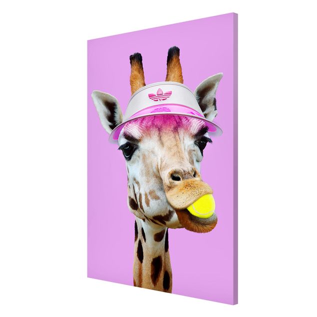 Lavagna magnetica - Giraffa nel tennis - Formato verticale 2:3