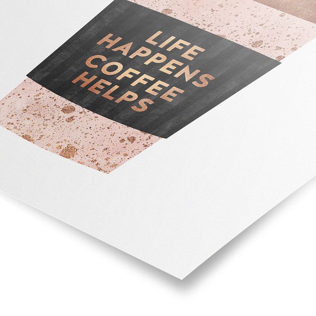 Poster - Life Happens caffè aiuta oro - Quadrato 1:1