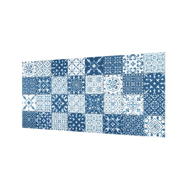 Paraschizzi in vetro - Tile Pattern Mix Blue White