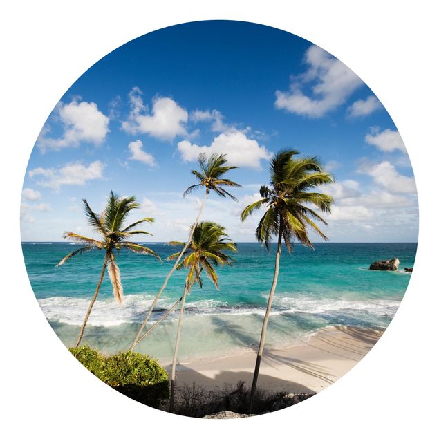 Carta da parati rotonda autoadesiva - Spiaggia di Barbados