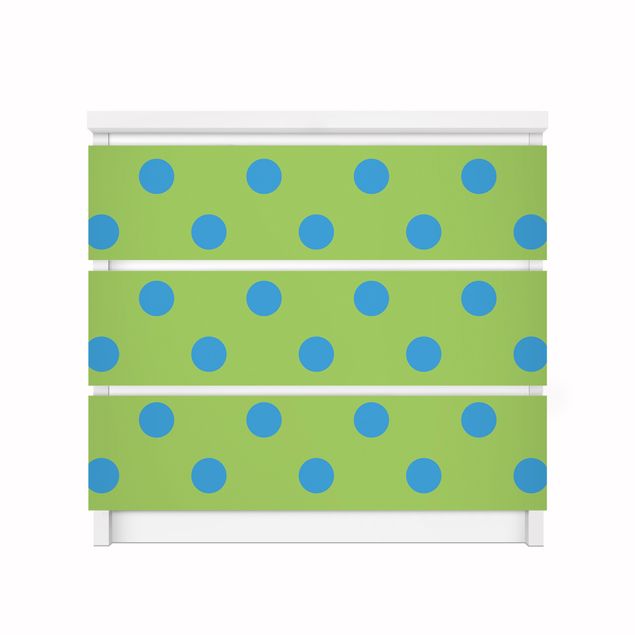 Carta adesiva per mobili IKEA - Malm Cassettiera 3xCassetti - No.DS92 Dot Design Girly Green
