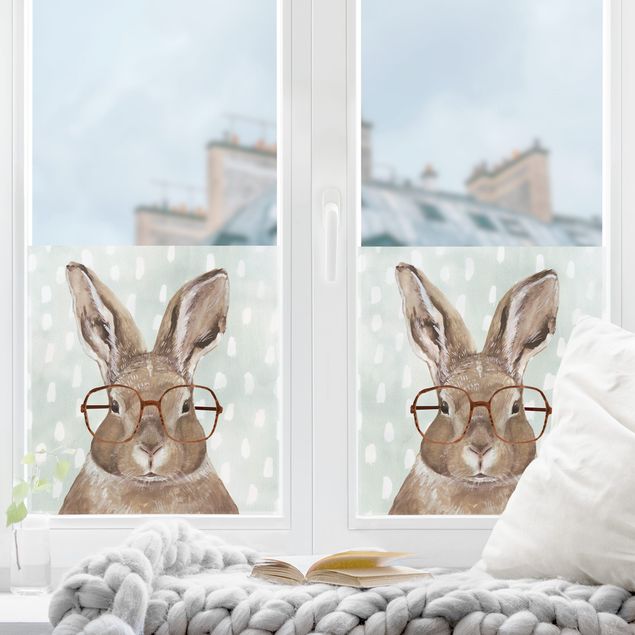 Pellicola vetro Animali con gli occhiali - Lepre