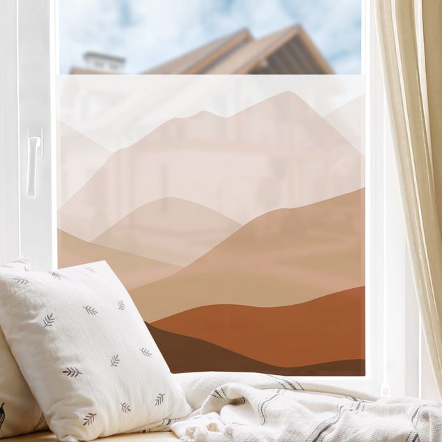Pellicola per vetri per salone Paesaggio montuoso del deserto