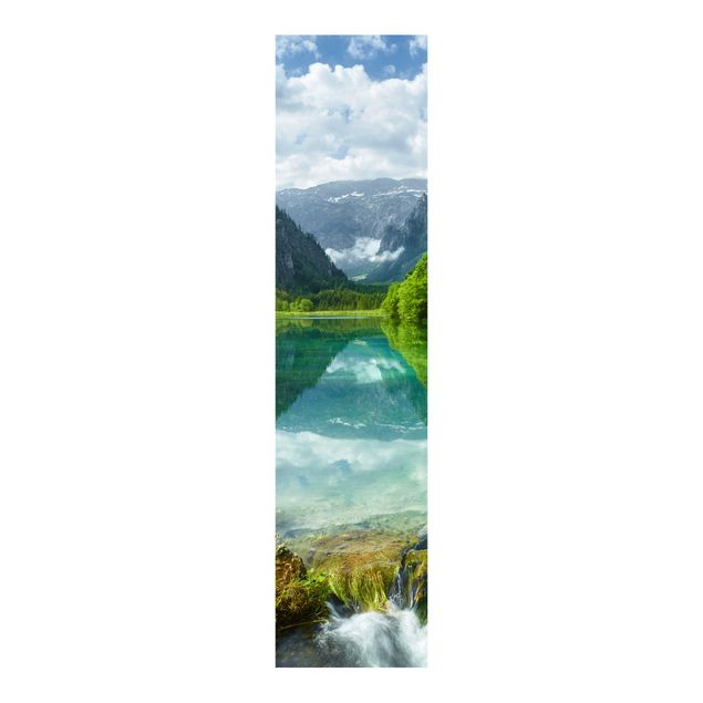 Set tende a pannello Lago di montagna con riflessi d'acqua