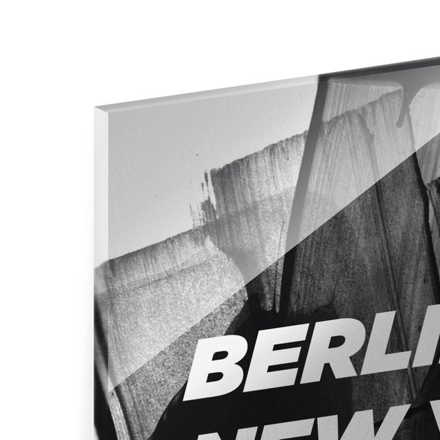 Quadro in vetro - Berlin New York London - Formato verticale