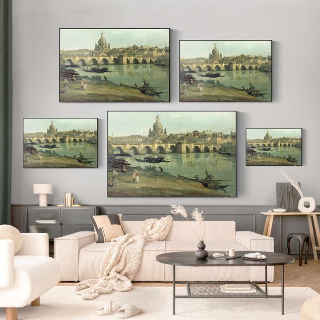 Quadro fonoassorbente intercambiabile - Bernardo Bellotto - Vista di Dresda dalla riva destra dell'Elba