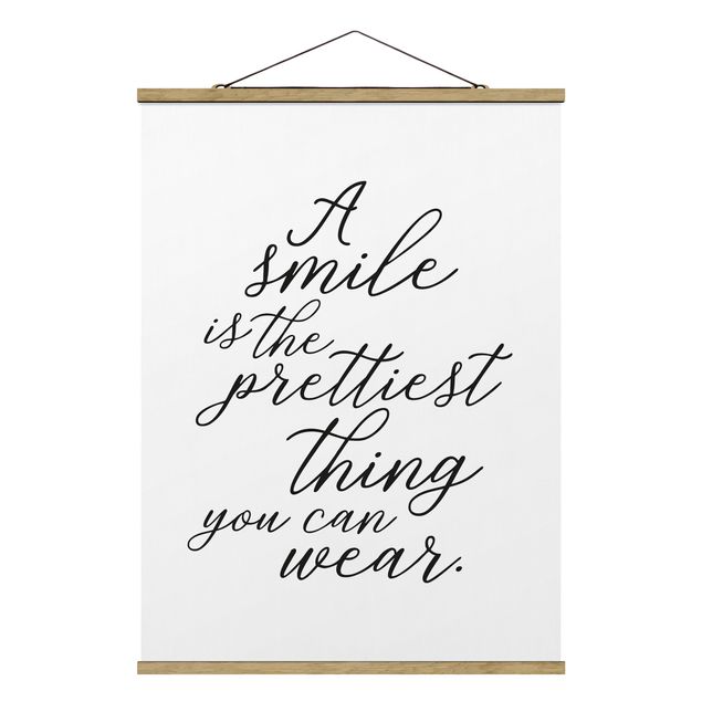 Foto su tessuto da parete con bastone - Un sorriso è la più bella cosa - Verticale 4:3