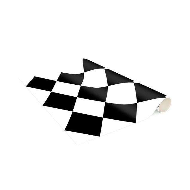 Tappeti a scacchi Motivo geometrico scacchiera ruotata bianco e nero