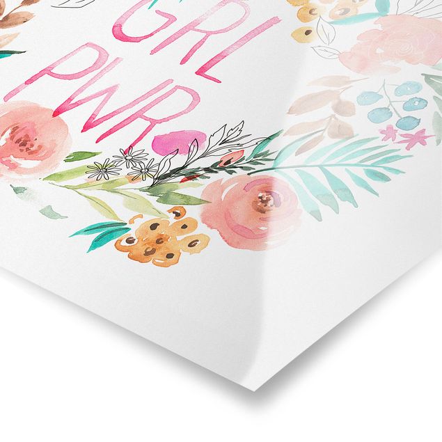 Poster - Pink Flowers - Girl Power - Orizzontale 2:3