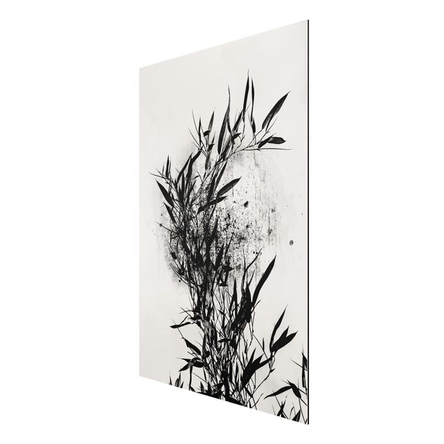 Stampa su alluminio - Mondo vegetale grafico - Bambú nero - Verticale 3:2