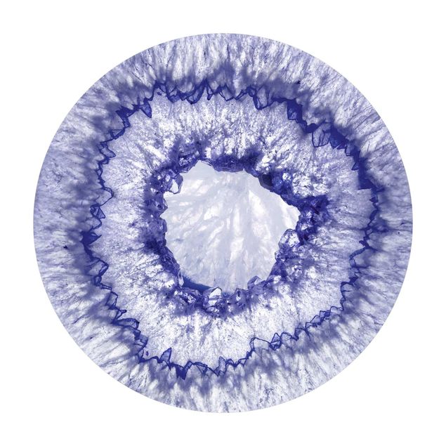 Tappeto in vinile rotondo - Cristallo blu e lilla