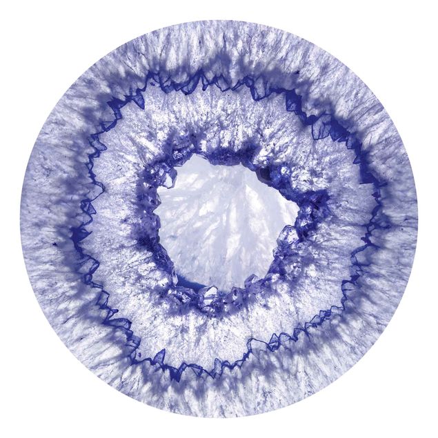 Carta da parati rotonda autoadesiva - Cristallo blu viola