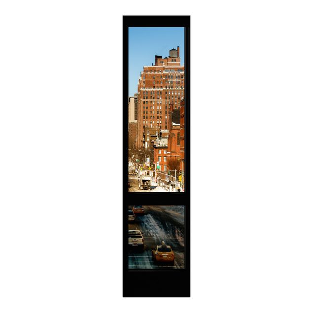 Set tende a pannello Vista dalle finestre di una strada di New York