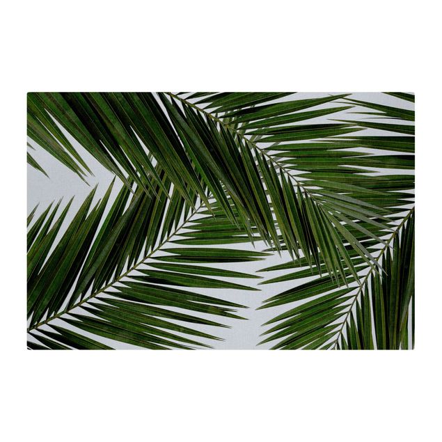 Quadro fonoassorbente - Scorcio tra foglie di palme verdi
