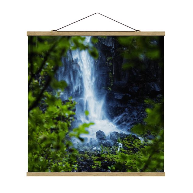 Foto su tessuto da parete con bastone - Vista sulla cascata - Quadrato 1:1
