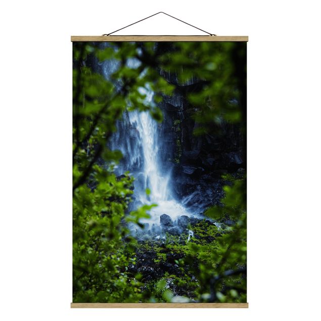 Foto su tessuto da parete con bastone - Vista sulla cascata - Verticale 2:3