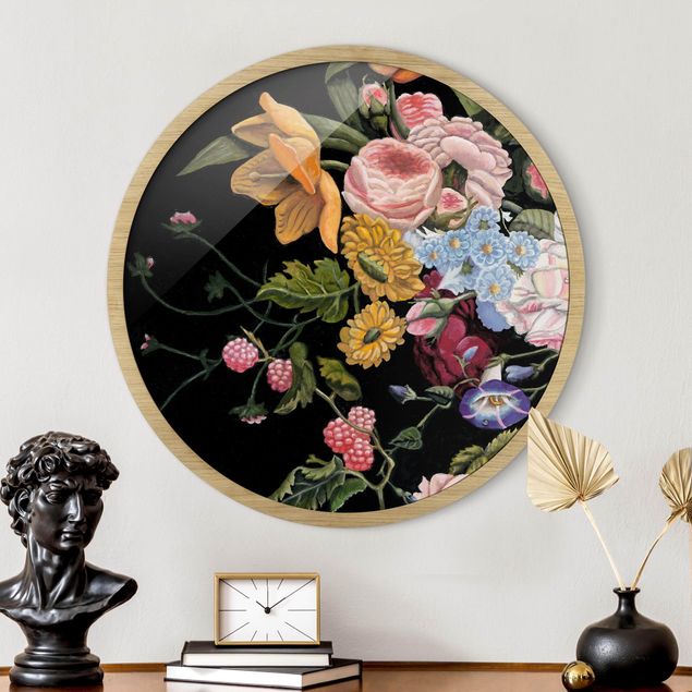 Poster con cornice rotonda Bouquet di fiori da sogno II