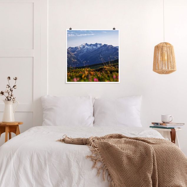 Poster - Prato fiorito nelle montagne