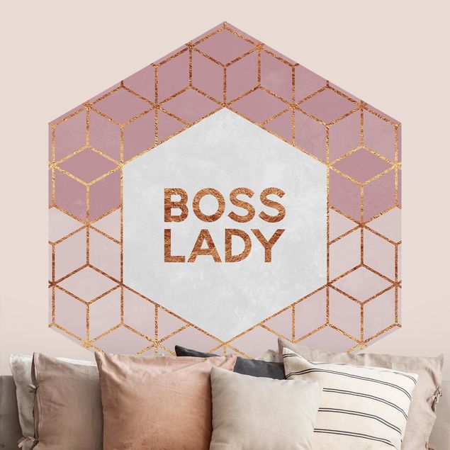 Tapete abstrakt Boss Lady Esagoni Rosa