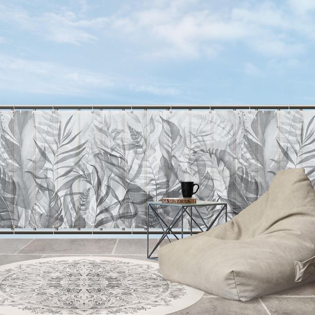 coperture per terrazzi Botanica - Foglie tropicali in grigio