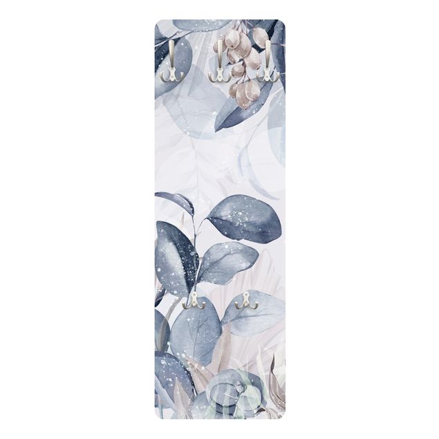 Appendiabiti moderno - Botanica in pastello blue & beige