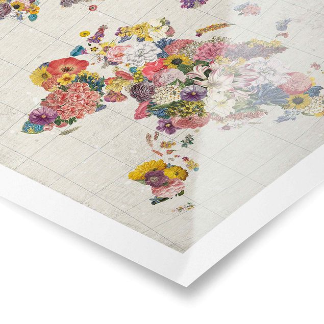 Poster riproduzione - Mappa del mondo botanico