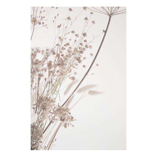 Stampa su Forex - Bouquet di erba ornamentale e fiori - Formato verticale 2:3