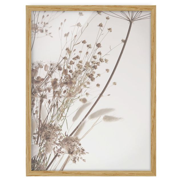 Poster con cornice - Bouquet di erba ornamentale e fiori