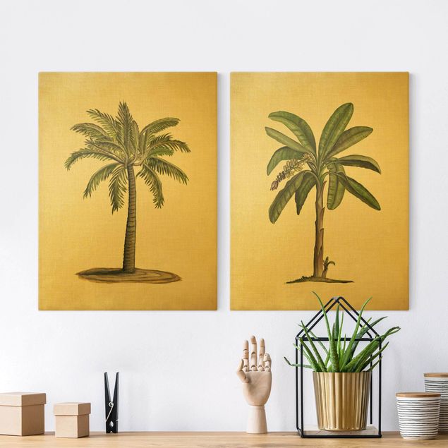 Quadro su tela fiori Set di palme inglesi