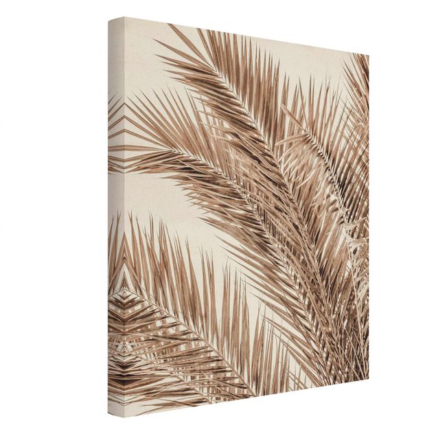 Quadro su tela oro - Ramo di palma color bronzo