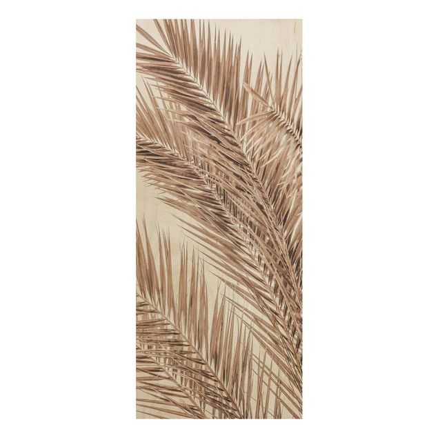 Stampa su legno - Ramo di palma color bronzo
