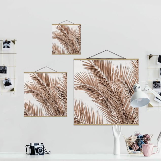 Foto su tessuto da parete con bastone - Ramo di palma color bronzo - Quadrato 1:1