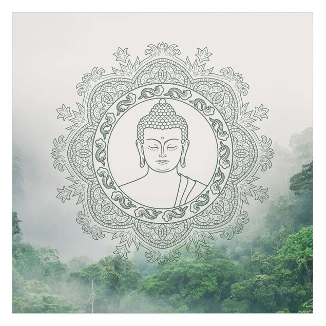 Decorazione per finestre - Buddha Mandala nella nebbia