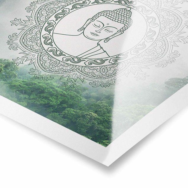 Poster - Buddha Mandala nella nebbia