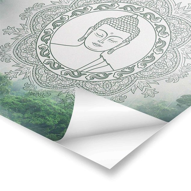 Poster - Buddha Mandala nella nebbia