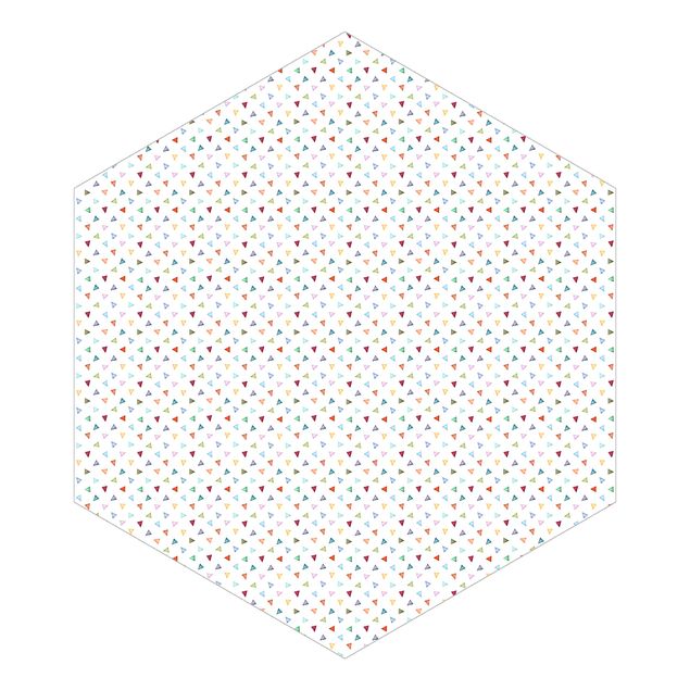 Carta da parati esagonale adesiva con disegni - Triangoli colorati in acquerello