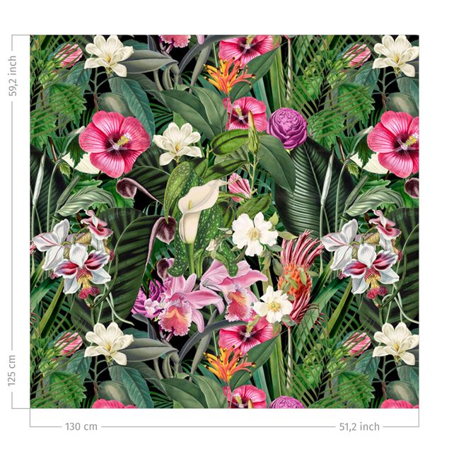 Tende oscuranti Collage di fiori colorati tropicali