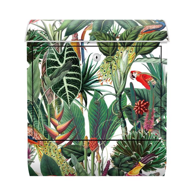 Cassetta postale - Trama di foresta pluviale colorata