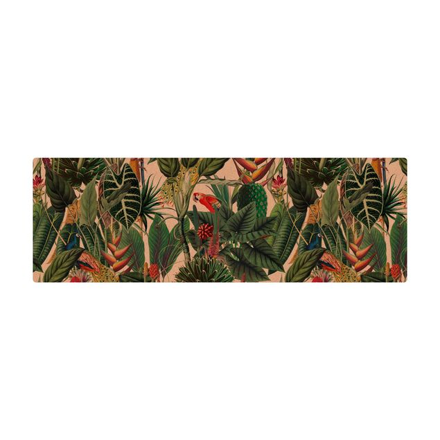 Tappetino di sughero - Trama di foresta pluviale colorata - Formato orizzontale 3:1